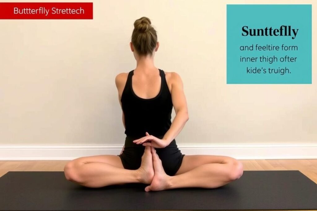 Butterfly Stretch untuk flexibility pinggul dan paha dalam