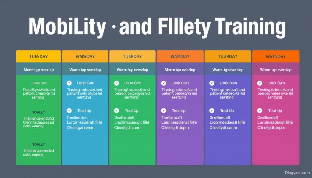 Diagram rutinitas latihan mobility dan flexibility yang efektif