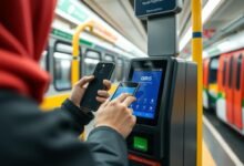 Ilustrasi penggunaan QRIS Tap untuk pembayaran di transportasi publik