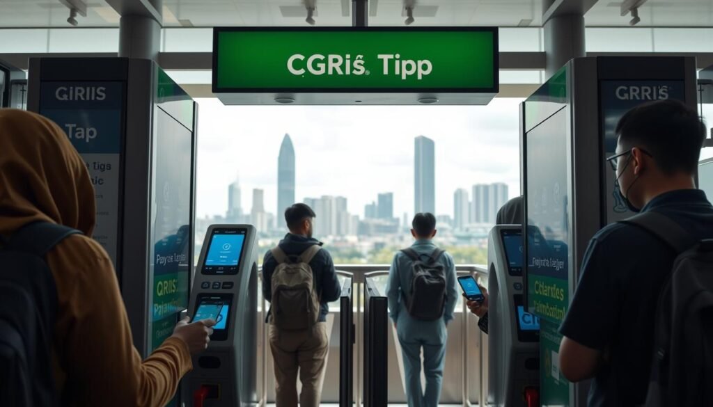 Implementasi QRIS Tap di bus TransJakarta Implementasi QRIS Tap di bus TransJakarta