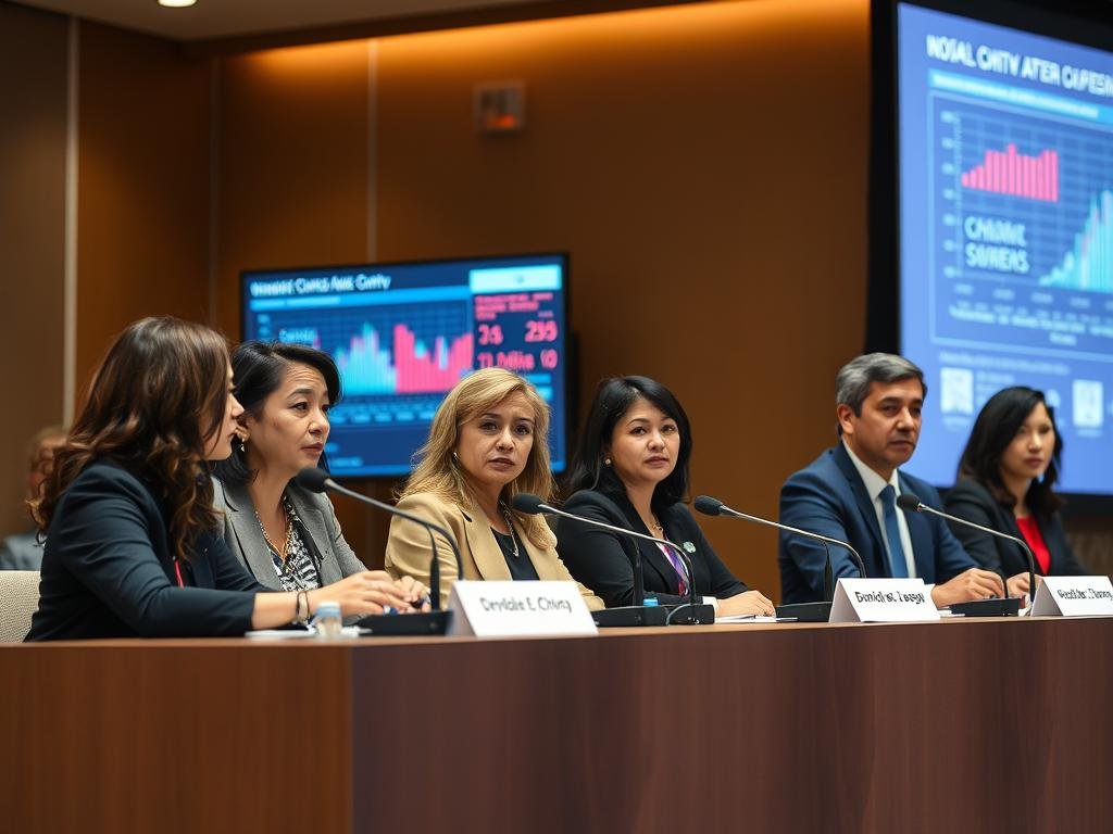 Panel of international security and technology experts discussing US-China tech competition