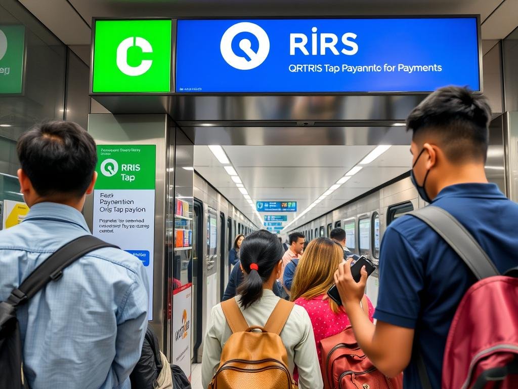 Penggunaan QRIS Tap di MRT Jakarta Penggunaan QRIS Tap di MRT Jakarta