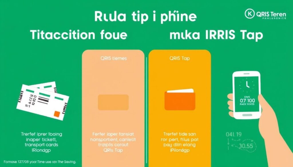 Perbandingan waktu transaksi antara metode pembayaran tradisional dan QRIS Tap Perbandingan waktu transaksi antara metode pembayaran tradisional dan QRIS Tap